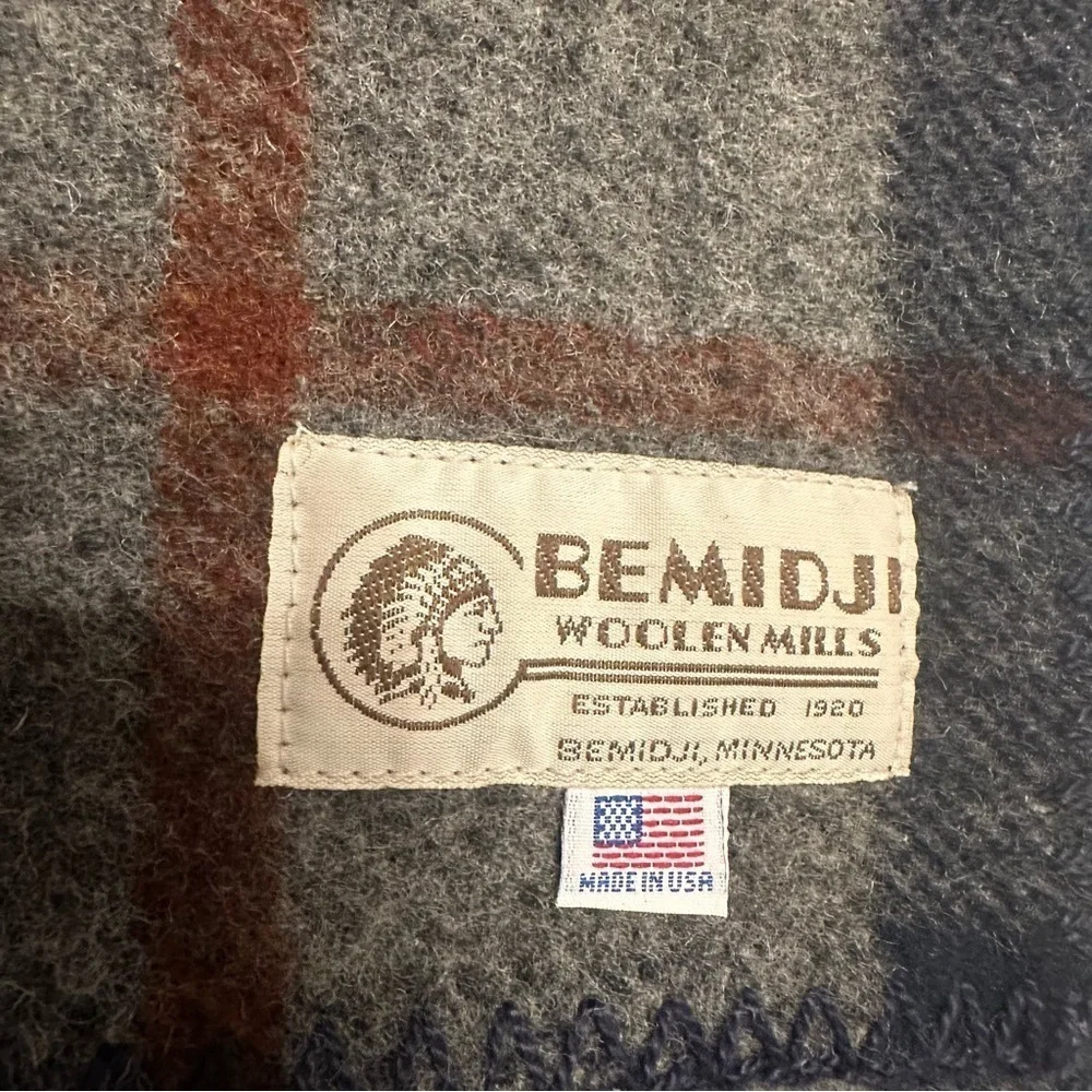 Bemidji Woolen Mills Buffalo Plaid Wool Check Scarf USA
